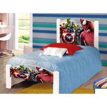 Cama Montessoriana Solteiro Infantil Vingadores Adesivada com Colchão