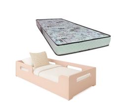 Cama Montessoriana Solteiro Princesa + Colchão D23 Gazin COR:Rosa