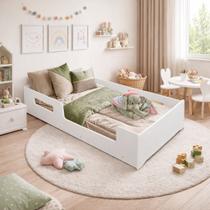 Cama Montessoriana Solteiro Rainha 100% Mdf P/Colchão 188x88 - Branco Cama Montessoriana Solteiro Rainha 100% Mdf P/Colchão 188x88 - Branco