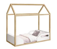 Cama Montessoriana Zoe Branco Fosco com Natural - Reller