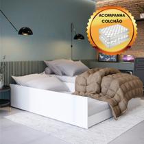 Cama Multifuncional Compacta Solteiro Vira Casal Incluso 2 Colchões 188x88 D33