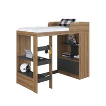 Cama Multifuncional Solteiro 1 Porta 3 Prateleiras CA6080 78x188cm Mel - Art In Móveis Cama Multifuncional Solteiro 1 Porta 3 Prateleiras CA6080 78x188cm Mel - Art In Móveis