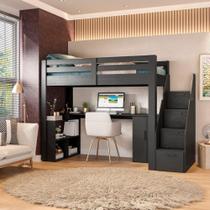 Cama Office Multifuncional Solteiro Adulto Star Plus Casatema Preto Perfect Touch Cama Office Multifuncional Solteiro Adulto Star Plus Casatema Preto Perfect Touch