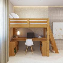 Cama Office Solteiro Adulto com Escrivaninha Star Light Casatema Freijó Cama Office Solteiro Adulto com Escrivaninha Star Light Casatema Freijó