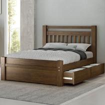 CAMA ORLEANS 1,60m COM 2 GAVETAS - CASTANHO