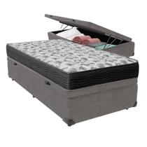 Cama Ortobom D33 Solteiro Com Box Baú Bege Iso100 Cor:cinza Cama Ortobom D33 Solteiro Com Box Baú Bege Iso100 Cor:cinza