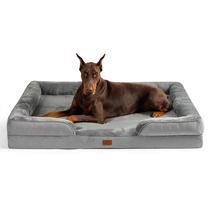 Cama Ortopédica Bedsure XXL para Cães Gigantes - Lavável e Cinza
