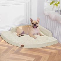 Cama ortopédica grande para cães MEKIY com capa removível bege