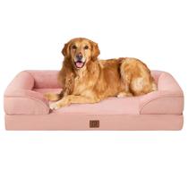 Cama Ortopédica para Cães EHEYCIGA XL - Impermeável com Espuma de Memória Rosa Poeira