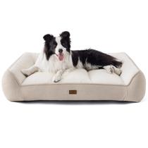 Cama Ortopédica para Perros Bedsure Grande Impermeable Lavable Beige Claro