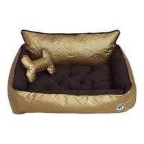 Cama P Dourado e Marrom Pet Colchão para Cachorro Caminha P Caes e Gatos Personalizada com Nomes