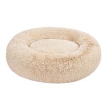 Cama para animais de estimação Amazon Basics Donut Faux Fur para cães bege 91x91cm Cama para animais de estimação Amazon Basics Donut Faux Fur para cães bege 91x91cm