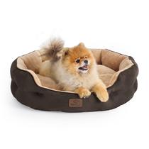 Cama para animais de estimação Bedsure para cães e gatos pequenos, marrom 63,5 cm
