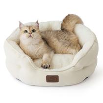 Cama para animais de estimação Bedsure Round Small Dog Cat 51 cm lavável branca