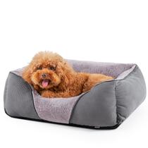 Cama para animais de estimação MIXJOY Calming Soft Retangular Ortopédica Cinza