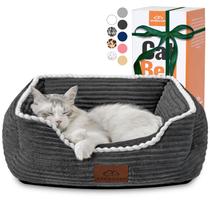 Cama para animais de estimação Zerbuger Cat Dog Retangular Macia Lavável Cinza Escuro