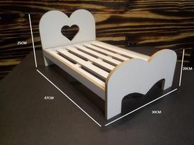 Cama Para Boneca Modelo Coração Em Mdf