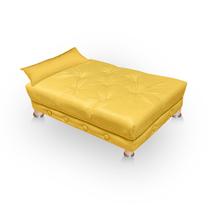 Cama para Cachorro Caminha Pet Gato Cachorro Confortavel Resistente Sofazinho Raquel Suede Amarelo