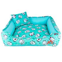 Cama para Cachorro Caminha Pet Lavavel Fundo Antifriagem Impermeavel Porte Pequeno e Medio Quadrada Ovelha