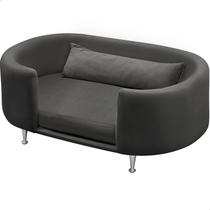 Cama para Cachorro e Gato Caminha Chase Pet Veludo Cinza Pés Metal com Regulagem