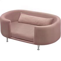 Cama para Cachorro e Gato Caminha Chase Pet Veludo Rosa Pés Metal com Regulagem
