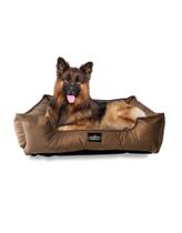 Cama para Cachorro e Gato Luxo Tamanho XG 95x75cm em Veludo Suede MARROM Macia Confortável Caminha Pet Lavável com Zíper Fundo Impermeável Cochilo Pet