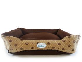 Cama para Cachorro e Gato Pet Cão Kent estampa coroa bege lavável M