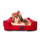 Cama para Cachorro e Gato Tamanho G 70x60cm Caminha Pet em Veludo Suede VERMELHO Super Macia e Confortável Lavável com Zíper Porte Médio Cochilo Pet