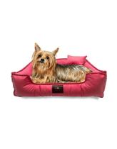 Cama para Cachorro e Gato Tamanho M 60x50cm Caminha Pet em Veludo Suede ROSA Super Macia e Confortável Lavável com Zíper Pets Porte Micro Cochilo Pet