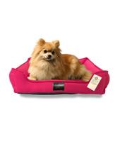 Cama para Cachorro e Gato Tamanho M 60x50cm de Brim em Algodão PINK Luxo Conforto Caminha Cochilo Pet Resistente Lavável com Zíper e Fundo Removível