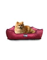 Cama para Cachorro Gato Tamanho M 60x50cm em Veludo Suede Macia MARSALA Confortável Caminha Pet Lavável com Zíper para Pets Porte Pequeno Cochilo Pet