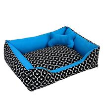 Cama para Cachorro Grande 70X55 Com Zíper Estampa Ossinho Patinha Turquesa Cama para Cachorro Grande 70X55 Com Zíper Estampa Ossinho Patinha Turquesa