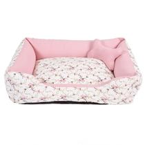 Cama para Cachorro Médio 60X50 Com Zíper Estampa Floral Rose Cama para Cachorro Médio 60X50 Com Zíper Estampa Floral Rose