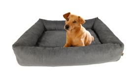 Cama para Cachorro Médio Porte 88x68 cm Cinza