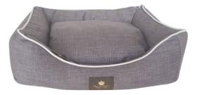 Cama para cachorro ou gato com almofada dupla face confortável - Cor Cinza Grafite Tamanho M