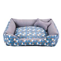 Cama para Cachorro ou Gato Tamanho Grande 70x55cm + Ossinho Geométrico Turquesa Cinza Cama para Cachorro ou Gato Tamanho Grande 70x55cm + Ossinho Geométrico Turquesa Cinza