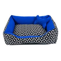 Cama para Cachorro ou Gato Tamanho Grande 70x55cm + Ossinho Patinha Azul