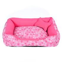 Cama para Cachorro ou Gato Tamanho Grande 70x55cm + Ossinho Pink 2 Cama para Cachorro ou Gato Tamanho Grande 70x55cm + Ossinho Pink 2