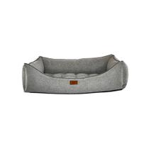 Cama para Cachorro Retangular em Linho Cinza Extra Grande (XGG) 98 x 65 cm