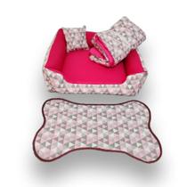 cama para cachorros médios caminha pra gato kit cama + edredom e tapete ( rosa bolinhas ) cama para cachorros médios caminha pra gato kit cama + edredom e tapete ( rosa bolinhas )