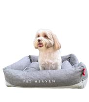 Cama para Cachorros Tamanho P até 10 kg Cinza 60 x 50 Lavável C/Zíper Resistente Confortável