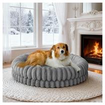 Cama para Cães BALANCE 91 cm Redonda Ortopédica Lavável Cinza