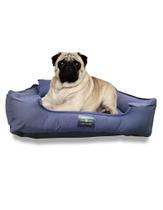 Cama para Cães e Gatos Conforto Tamanho G 70x60cm de Brim AZUL MARINHO Resistente em Algodão Caminha Lavável com Zíper e Fundo Removível Cochilo Pet
