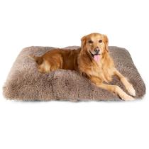 Cama para cães EHEYCIGA Fluffy Crate Pad para cães extra grandes Camel