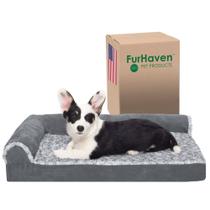 Cama para cães Furhaven ortopédica com almofadas removíveis e lavável Cama para cães Furhaven ortopédica com almofadas removíveis e lavável