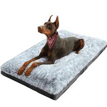 Cama para cães KISYYO Fixable Deluxe Cozy para cães grandes, 90x60x8cm, cinza