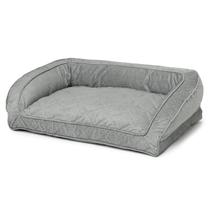 Cama para cães Orvis Comfortfill-Eco Bolster Plush Grey Tweed Large