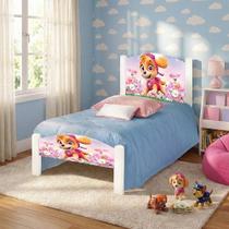 Cama para Criança Solteiro com Proteção e Design Sky - Branco Sky