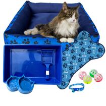 Cama para Gato + Caixa de Areia Completo Kit Premium