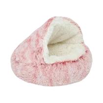 Cama Para Gato De Pelúcia Macia Para Outono/Inverno, Ninho Aconchegante Com Design Semi-Fechado